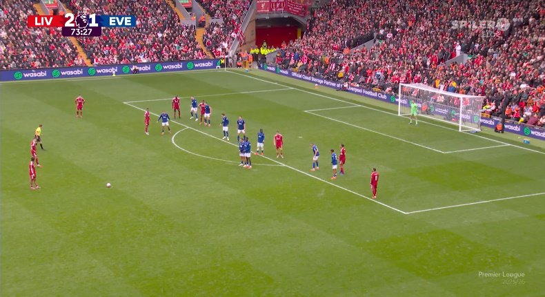 Szoboszlai szabadrúgást kapott az Everton ellen, ez lett a vége –  VIDEÓ